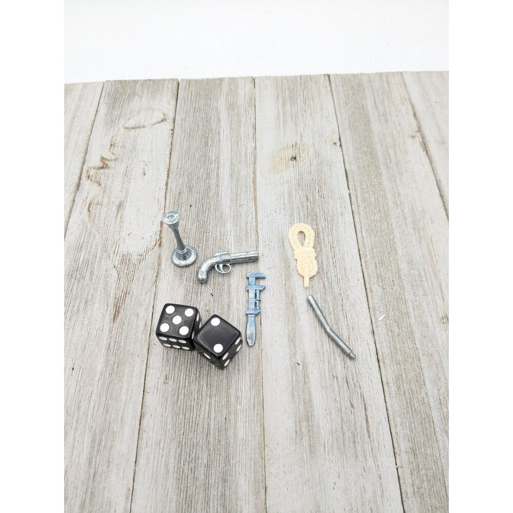 2002 Clue Board Game Replacement Parts Set of 5 Weapons 2 Dice Die